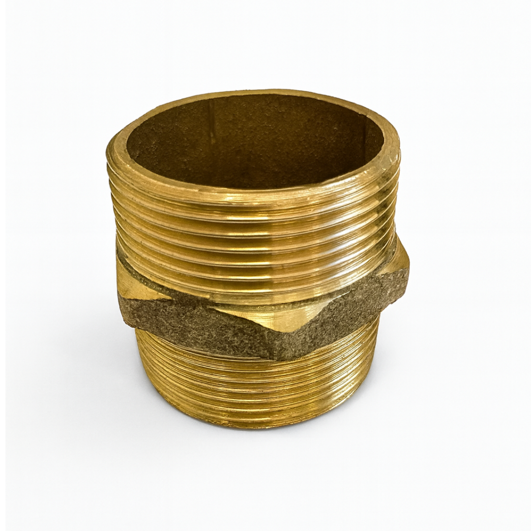 NIPLE  EM LATAO AMARELO ROSCA EXTERNA 1.1/2