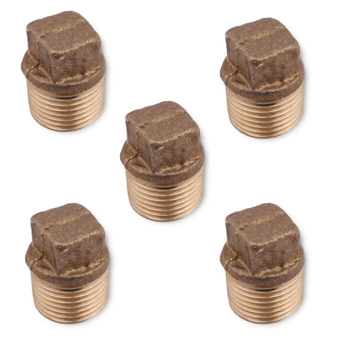 KIT 5 PLUGS ROSCA MACHO EM LATÃO AMARELO ...