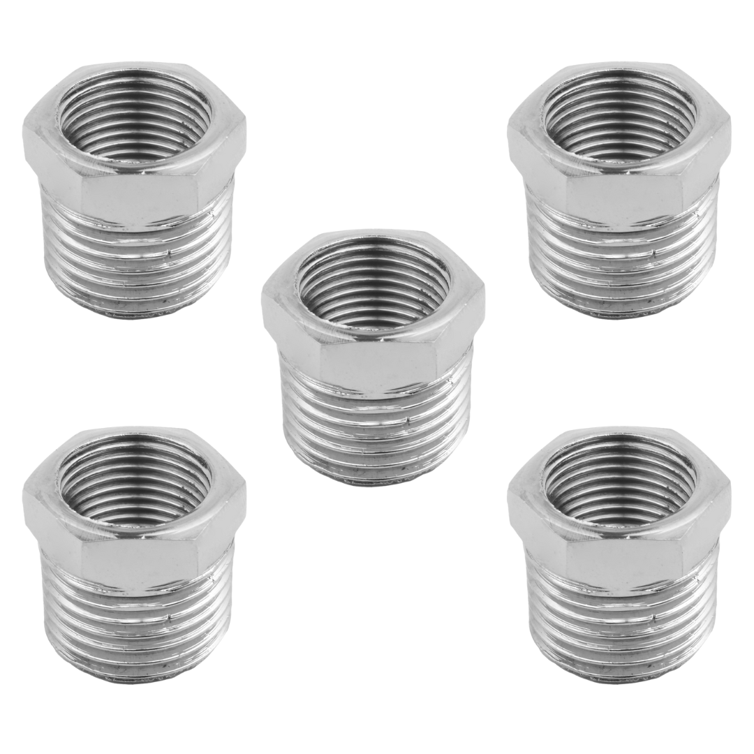 KIT 5 Buchas Redução Latão Cromada Rosca ...